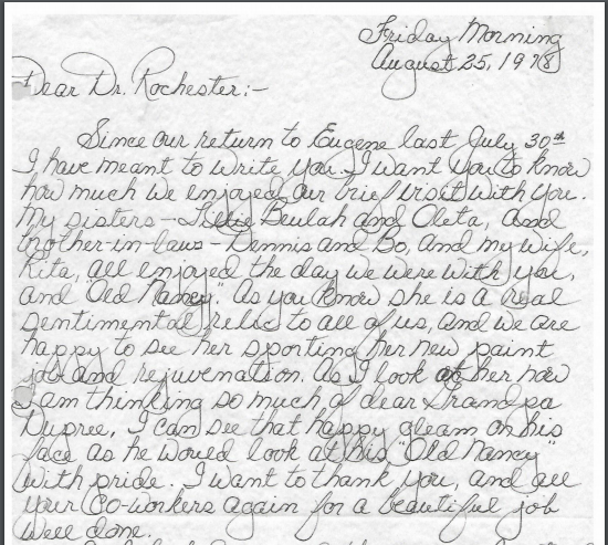August 25th JAW Date, greeting, and 1st paragraph